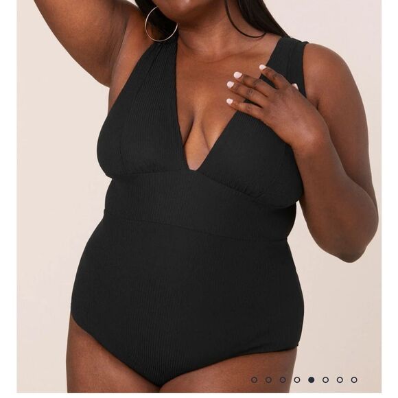 Andie Swim The Mykonos Rib One Piece Swimsuit Black plus size XXXL NWOT - Picture 1 of 6